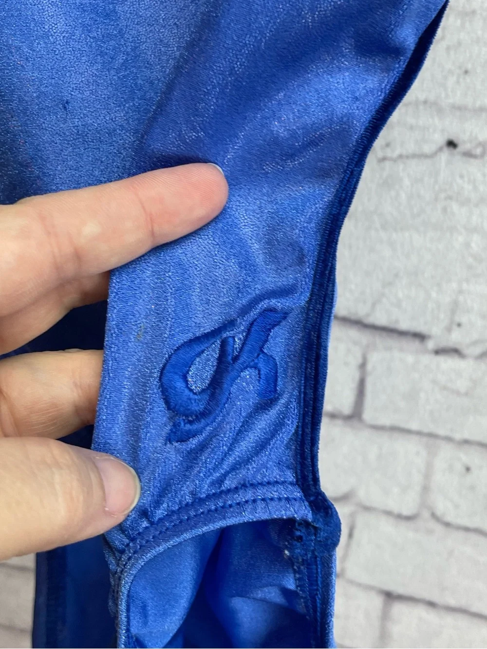 GK child’s large blue leotard gymnastics